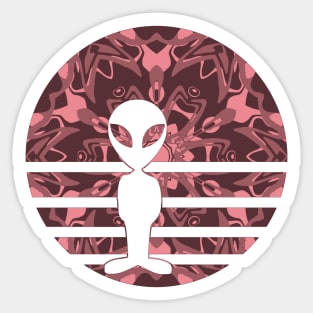 Encounters Kaleidoscope Pattern Exotic Alien Sunset Silhouette Sticker